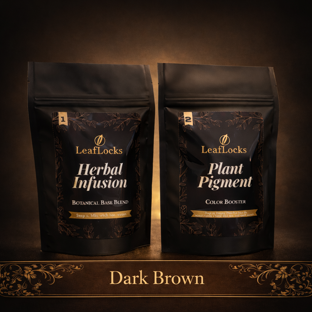 Leaflocks Root Touch Up Kit for Dark Brown color (All Natural, Single Application)