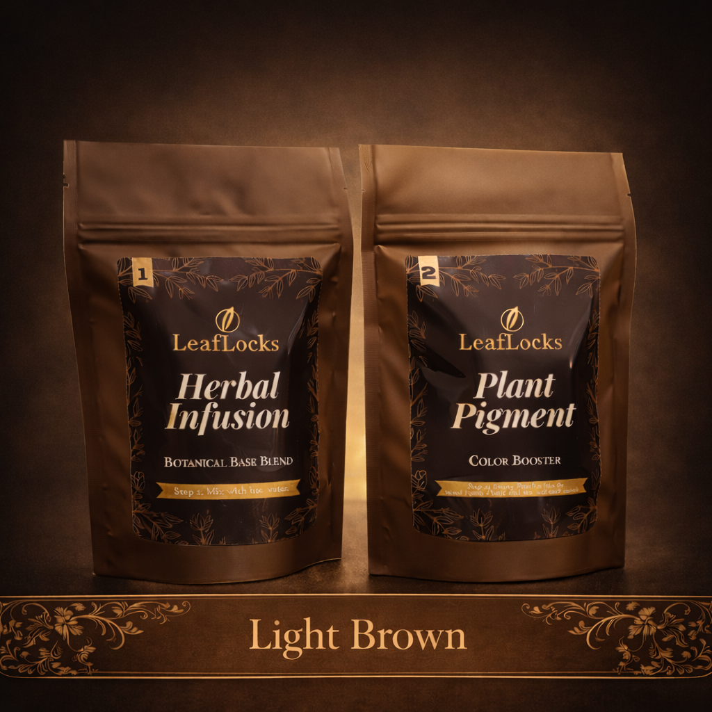 Leaflocks Root Touch Up Kit for Light Brown color (All Natural, Single Application)