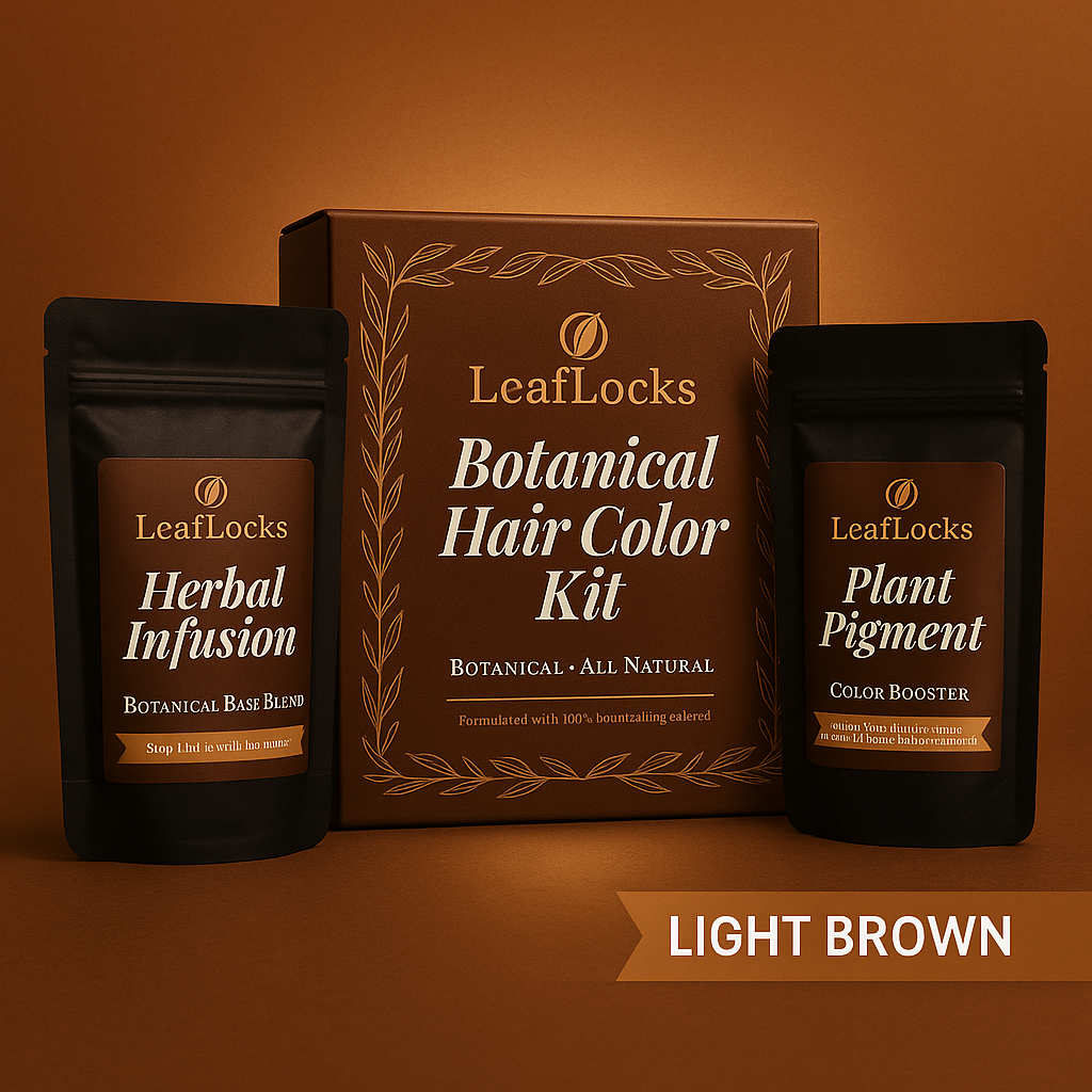 Leaflocks Botanical Full Hair Color Kit for Soft Black color (All Natural, Single Application)