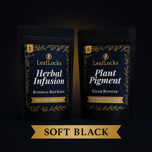 Leaflocks Botanical Full Hair Color Kit for Soft Black color (All Natu